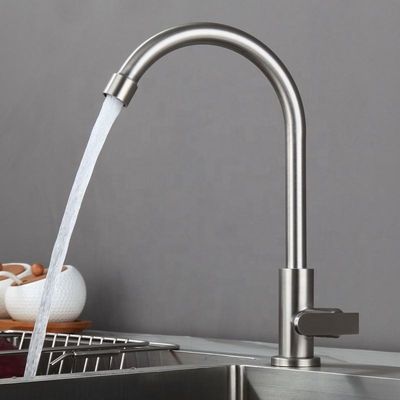 OEM সিলভারি দীপ্তি একক গর্ত বেসিন কল মরিচা সহজ নয় টেকসই